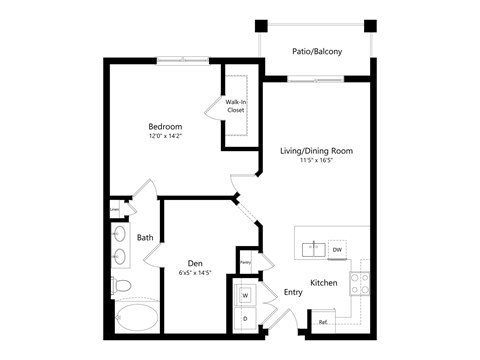 A black and white image of a floor plan for a home.